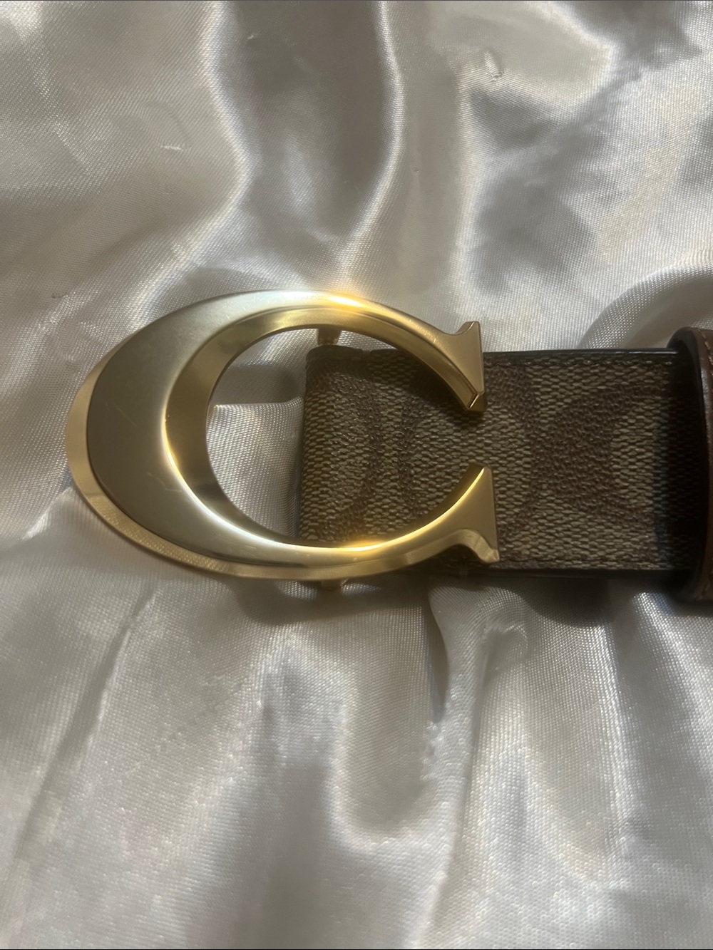 Coach Brown Leather Belt with Signature Embossing